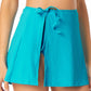 California Waves Junior's Ribbed Sarong Skirt Cover Up Swimsuit Blue
