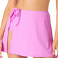 California Waves Junior's Ribbed Sarong Skirt Cover Up Swimsuit Purple