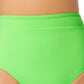 California Waves Junior's High Waist Bikini Bottoms Swimsuit Green