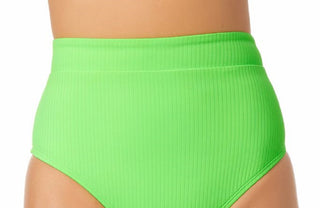 California Waves Junior's High Waist Bikini Bottoms Swimsuit Green