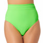 California Waves Junior's High Waist Bikini Bottoms Swimsuit Green