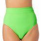 California Waves Junior's High Waist Bikini Bottoms Swimsuit Green