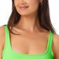 California Waves Junior's Bralette Bikini Top Swimsuit Green
