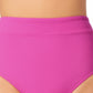 California Waves Junior's High Waist Bikini Bottoms Swimsuit Purple