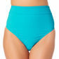California Waves Junior's High Waist Bikini Bottoms Swimsuit Blue