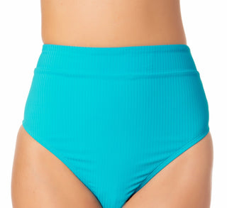 California Waves Junior's High Waist Bikini Bottoms Swimsuit Blue