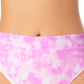 California Waves Junior's Printed High Waist Bikini Bottoms Swimsuit Pink