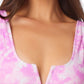 California Waves Junior's V Wire Bralette Bikini Top Swimsuit Pink