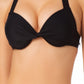 California Waves Junior's Underwire Push Up Bikini Top Swimsuit Black