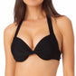 California Waves Junior's Underwire Push Up Bikini Top Swimsuit Black