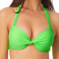 California Waves Junior's Underwire Push Up Bikini Top Swimsuit Green