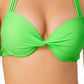 California Waves Junior's Underwire Push Up Bikini Top Swimsuit Green