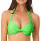 California Waves Junior's Underwire Push Up Bikini Top Swimsuit Green