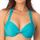 California Waves Junior's Underwire Push Up Bikini Top Swimsuit Green