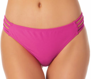 California Waves Junior's Strappy Side Hipster Bikini Bottoms Swimsuit Purple