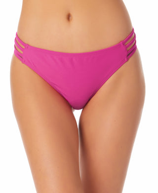 California Waves Junior's Strappy Side Hipster Bikini Bottoms Swimsuit Purple