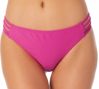 California Waves Junior's Strappy Side Hipster Bikini Bottoms Swimsuit Purple