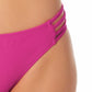 California Waves Junior's Strappy Side Hipster Bikini Bottoms Swimsuit Purple