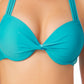 California Waves Junior's Underwire Push-Up Bikini Top Swimsuit Blue Size Large
