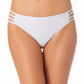 California Waves Junior's Strappy Side Hipster Bikini Bottoms Swimsuit White
