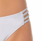 California Waves Junior's Strappy Side Hipster Bikini Bottoms Swimsuit White