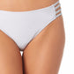 California Waves Junior's Strappy Side Hipster Bikini Bottoms Swimsuit White