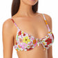 California Waves Junior's Printed Underwire Bralette Bikini Top Swimsuit White