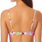 California Waves Junior's Printed Underwire Bralette Bikini Top Swimsuit White