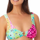 California Waves Women's Juniors' Printed Bralette Bikini Top Swimsuit Green