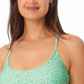 California Waves Junior's Printed Cutout Bralette Bikini Top Swimsuit Green