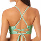 California Waves Junior's Printed Cutout Bralette Bikini Top Swimsuit Green