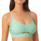 California Waves Junior's Printed Cutout Bralette Bikini Top Swimsuit Green