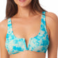 California Waves Junior's V Wire Bralette Bikini Top Swimsuit Blue Size Large