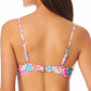 California Waves Junior's Printed Keyhole Bikini Top Swimsuit White