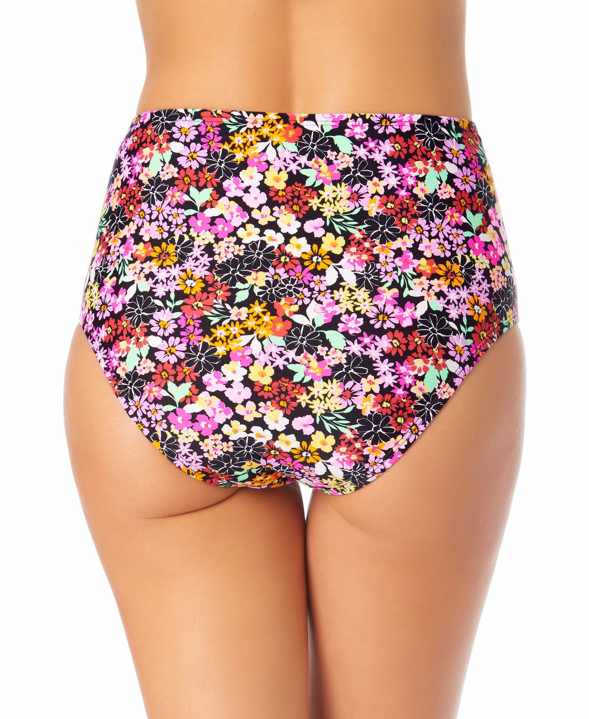 California Waves Junior's High Rise Strappy Side Bikini Bottoms Swimsuit Red