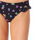 California Waves Junior's Ruffle Hipster Bikini Bottoms Swimsuit Black