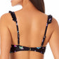 California Waves Women's  Juniors' Ruffle Bralette Bikini Top Swimsuit Black Size Large