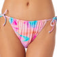 California Waves Junior's Printed String Bikini Bottoms Swimsuit Pink