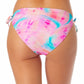 California Waves Juniors' Women's Printed String Bikini Pink Tie Dye Size L