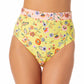 California Waves Junior's High Rise Bikini Bottoms Swimsuit Yellow