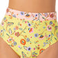California Waves Junior's High Rise Bikini Bottoms Swimsuit Yellow