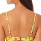 California Waves Junior's Printed Underwire Bikini Top Swimsuit Yellow