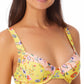 California Waves Junior's Printed Underwire Bikini Top Swimsuit Yellow