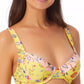 California Waves Junior's Printed Underwire Bikini Top Swimsuit Yellow