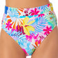 California Waves Junior's Printed High Waist Bikini Bottoms Swimsuit Multi Size Small