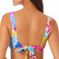 California Waves Junior's Floral Print Bikini Top Swimsuit White