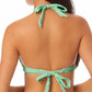 California Waves Women's  Juniors' Printed Underwire Push-Up Bikini Top  Swimsuit Green Size Small