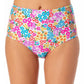 California Waves Junior's High Rise Strappy Side Bikini Bottoms Swimsuit White