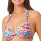 California Waves Junior's Printed Underwire Push Up Bikini Top Swimsuit White