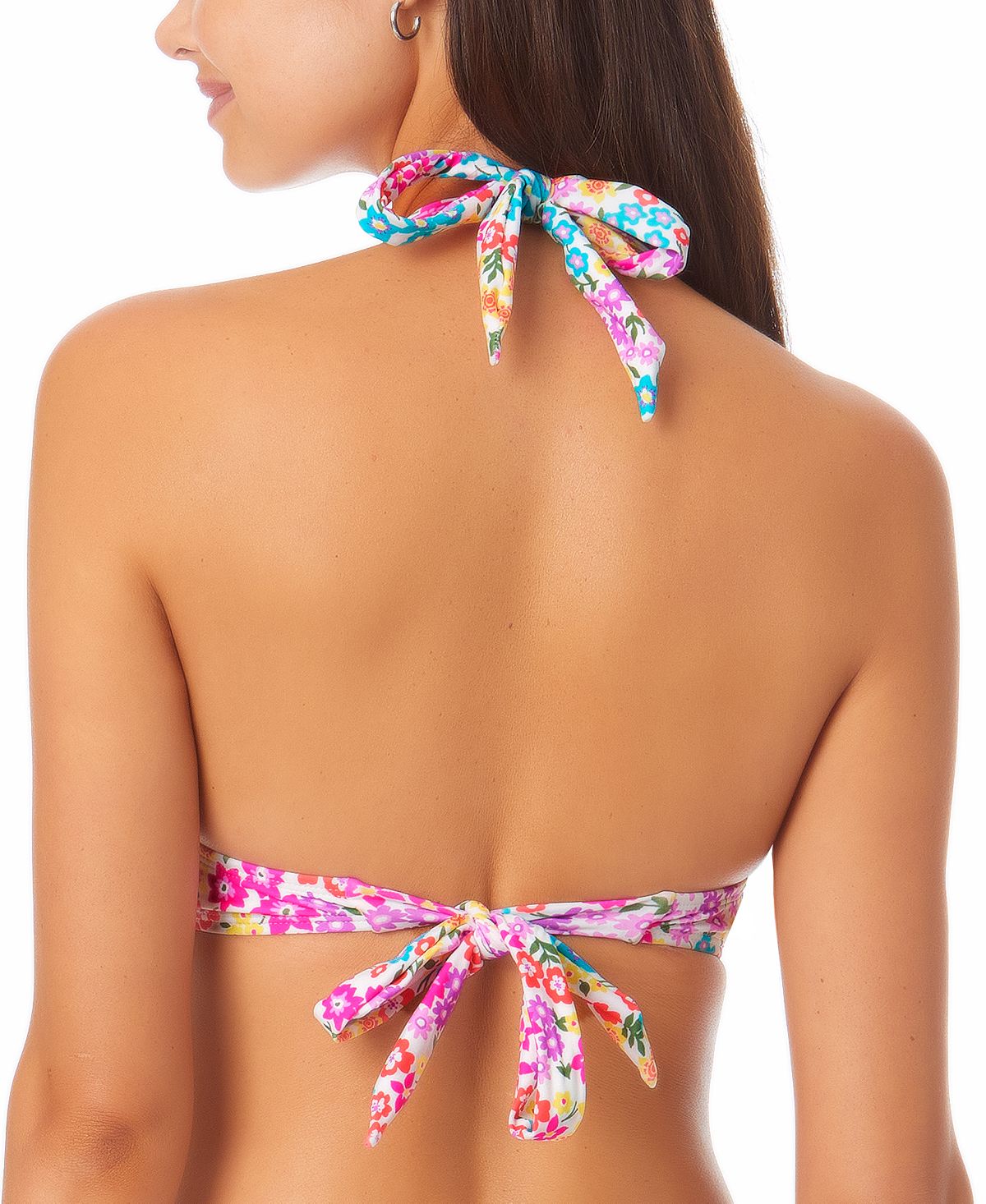 California Waves Junior's Printed Underwire Push Up Bikini Top Swimsuit White